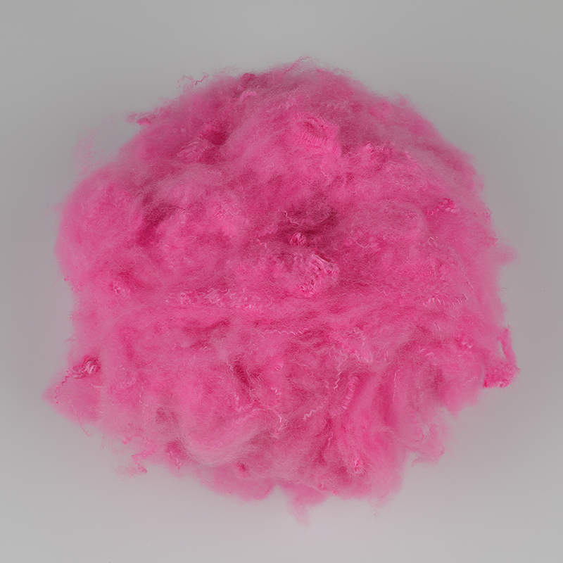Rosa Wollspinn-Polyester-Stapelfaser, 3D×32mm