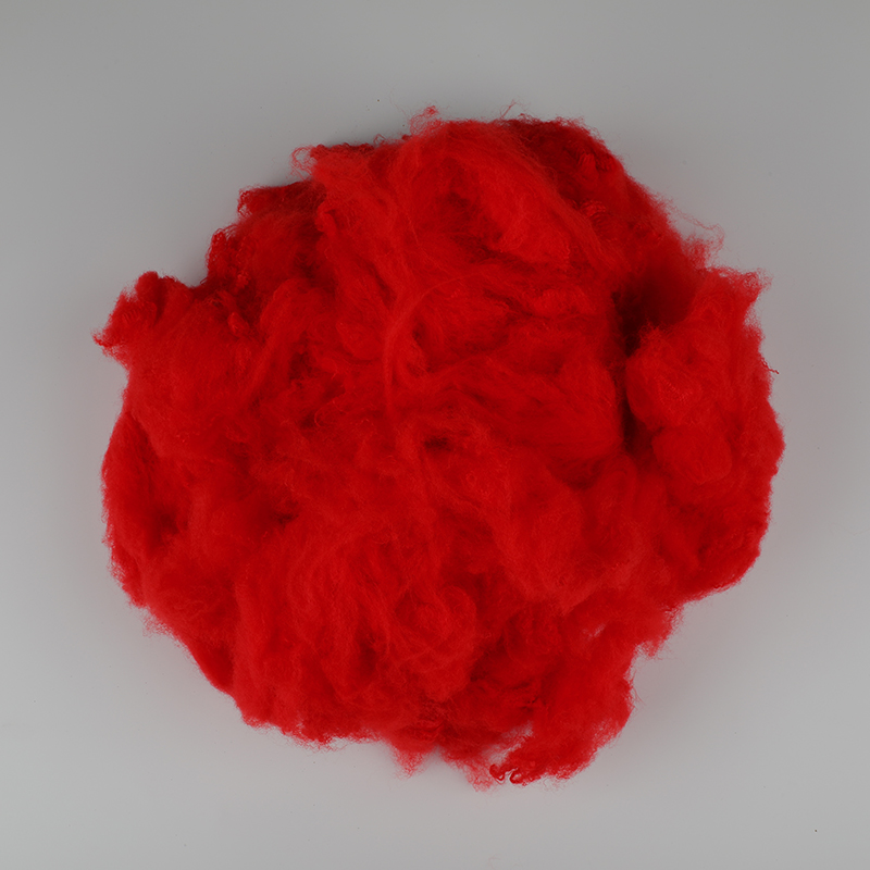 Frische und leuchtend rote Wollspinn-Polyester-Stapelfaser, 3D×64mm